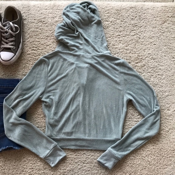 ♥️SIZE SM♥️Sage Color Hooded, Cropped Jacket - Picture 8 of 8